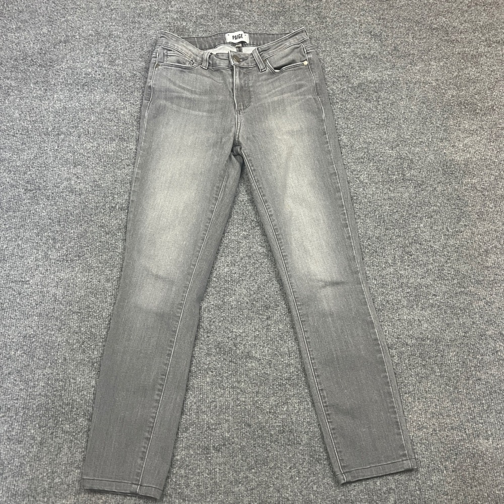 PAIGE Verdugo Ultra Skinny Womens 27 Gray Stretch Denim Jeans Mid Rise Casual